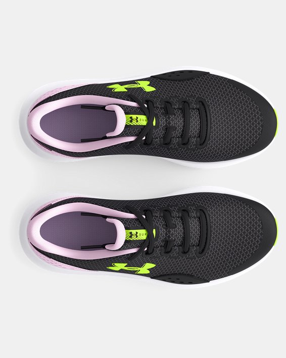 Girls' Grade School UA Surge 4 Running Shoes, Black, pdpMainDesktop image number 2
